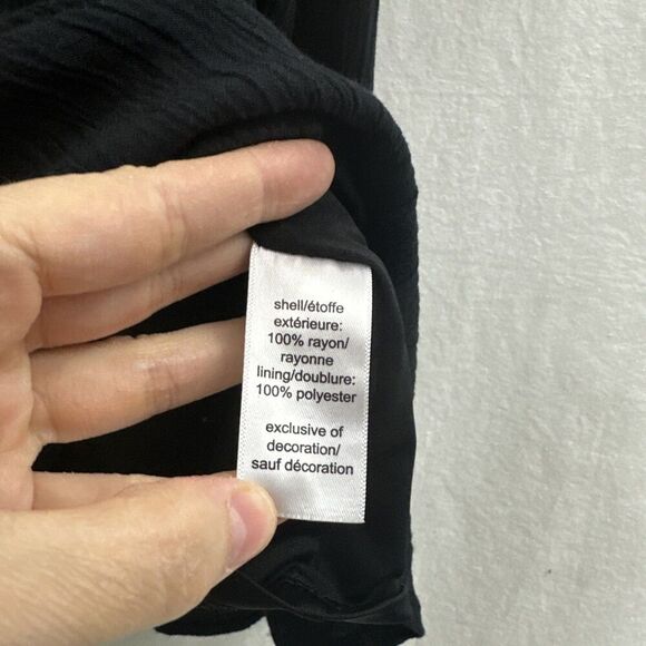 Maurices Black Crochet Lace Halter Crinkle Tank Shift Dress Womens Size S - Picture 8 of 10